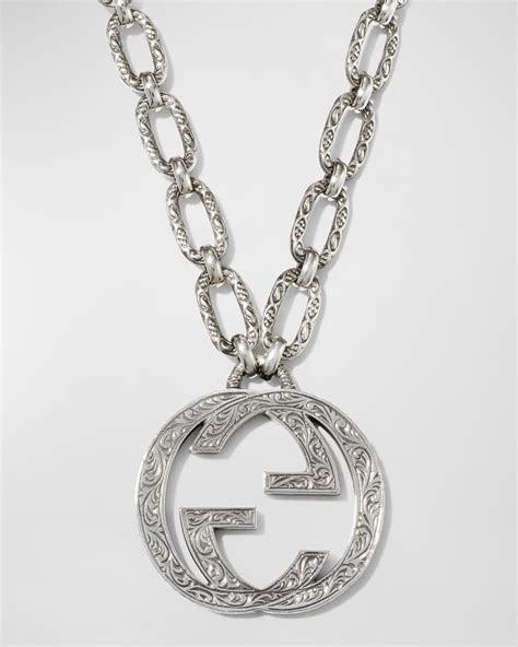 gucci interlock necklace|gucci interlocking g necklace men's.